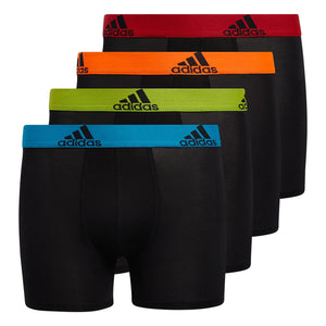 adidas Kids - Boy's Performance Boxer Briefs Underwear (4 - Pack) Large Black/Solar Blue/Semi Solar Slime Green - Rieworkes