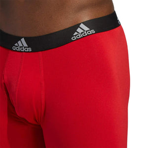 adidas Men's Performance Long Boxer Brief Underwear (3 - Pack) X - Large Scarlet Red/Black/Onix Grey - Rieworkes