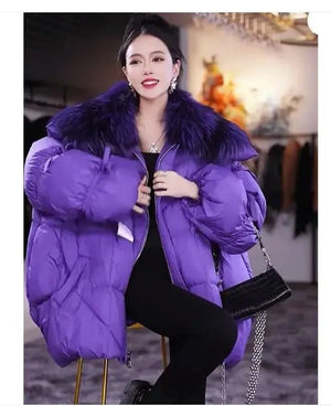 All Matching Fur Collar Jacket for Woman - Rieworkes