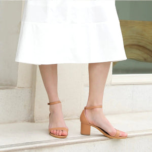Ankis Nude Silver Black Heels Women's Open Toe Ankle Strap Block Chunky Low Heeled Sandal Comfortable Office Wedding Dress Pump Shoes Standard Size 2.25 Inches Heel Design 6.5 Nude Pu - Rieworkes