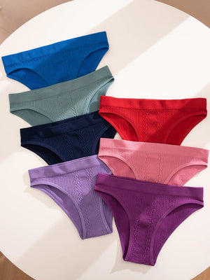 Elegant Comfortable Textured Panties Set of Seven