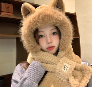 Autumn And Winter Cute Furry Fox Ear Hat