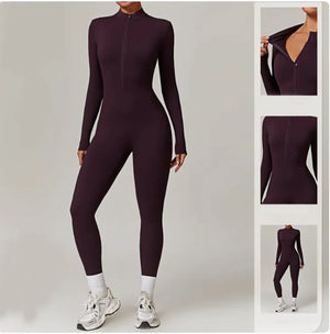 Flex Fit Women's Warm Zippered Yoga Bodysuit