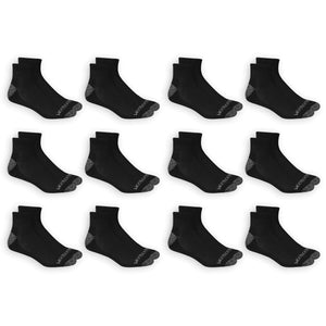 Fruit of the Loom Men's Dual Defense Ankle Socks (12 Pack) 6-12 Black