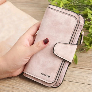 Wallet Brand Coin Purse Scrub Leather Women Wallet Money Phone Bag Female Snap Card Holder Ladies Long Clutch Carteira Feminina