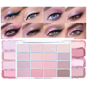 16Colors Pink Nude Taupe Basics Matte Eyeshadow Palette,Muted Pink Eye Shadow Makeup Travel Makeup Palette all in one Long Lasting Waterproof Ultra-Blendable,Great for Travel Gift Kit 02#Pink Nude Taupe