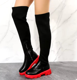 Cozy Knitted Platform Boots