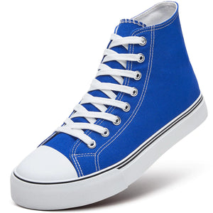 ZGR Men's High Top Canvas Sneakers Lace Up Classic Casual Walking Shoes 12 Blue