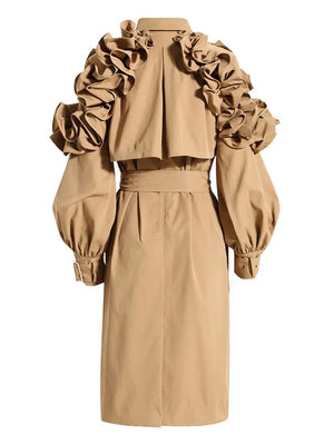 Ruffle Trench Coat