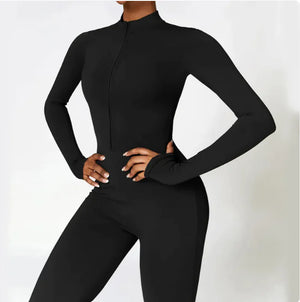 Flex Fit Women's Warm Zippered Yoga Bodysuit