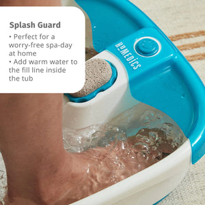 Homedics Bubble Mate Foot Spa, Toe Touch Controlled Foot Bath with Invigorating Bubbles and Splash Proof, Raised Massage nodes and Removable Pumice Stone Standard