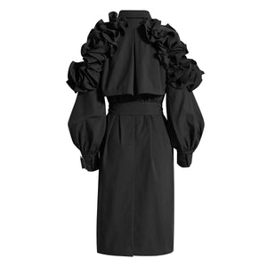 Ruffle Trench Coat