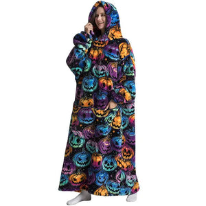 Oversized Long Blanket Hoodie Autumn Winter Fleece