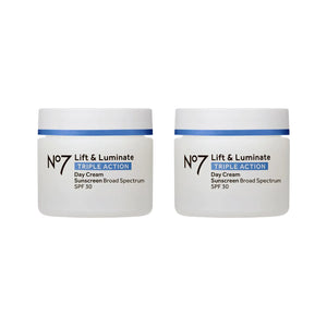 No7 Lift & Luminate Triple Action Day Cream - Anti-Aging Face Moisturizer SPF 30, Hyaluronic Acid & Vitamin C - Firms Skin for Radiant Glow - Suitable for Sensitive Skin (2 pack, 1.69 Fl Oz each) Regular, Pack of 2