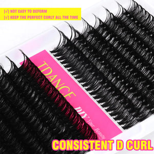 TDANCE Lash Clusters DIY Eyelash Extensions 280 Pcs 40D+50D Cluster Lashes C D Curl Individual Lashes Cluster Reusable Soft & Comfortable DIY Lash Extensions at Home(40D+50D,C Curl,16-20mm) 40D+50D-Long-C