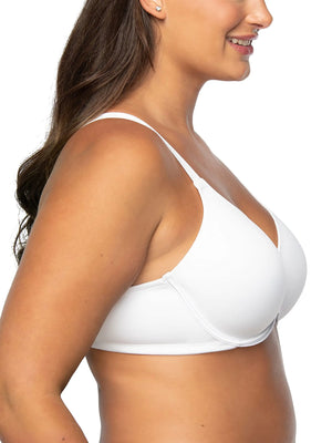 Vanity Fair Women's Full Figure Beauty Back Smoothing Bra, 4 Way Stretch Fabric, Lightly Lined Cups Up to H Underwire Underwire - White 34G