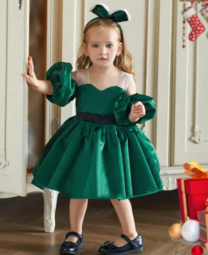 Party Festival Costumes Girls Puff Sleeve Baptism Dress