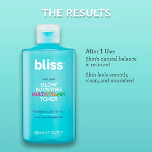 Bliss Well Yes Hydrating Toner with Vitamin B3, B5, B6, C & E - Brightens, Soothes, and Balances Skin - Alcohol-Free, Ideal for Sensitive & Oily Skin Glow Boosting Toner