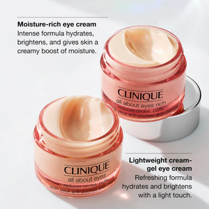 Clinique All About Eyes Lightweight Eye Cream With Vitamin C | Hydrating, Brightening, Depuffing + Dark Circle Reducing, Mini Travel Size, 0.5 fl. oz. 0.5 Fl Oz (Pack of 1)