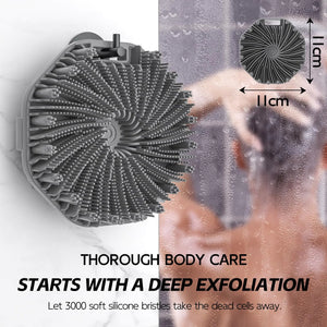 Silicone Body Scrubber, Exfoliating Body Wash Scrubbers Exfoliator, Shower Body Brush for Effective Showering Exfoliation and Gentle Massage (Gray) Gray