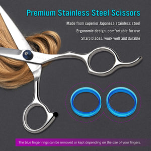 Stainless Steel Hair Cutting Scissors 6.5 Inch Hairdressing Razor Shears Professional Salon Barber Haircut Scissors, One Comb Included, Home Use for Man Woman Adults Kids Babies