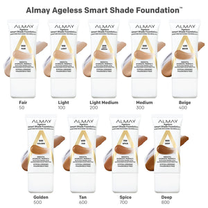 Almay Anti-Aging Foundation, Smart Shade Face Makeup with Hyaluronic Acid, Niacinamide, Vitamin C & E, Hypoallergenic-Fragrance Free, 100 Light, 1 Fl Oz (Pack of 1) 1 Fl Oz (Pack of 1)