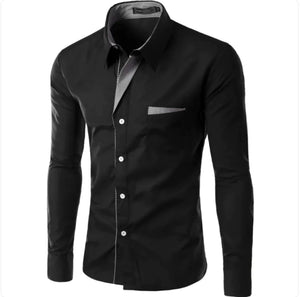 European And American Simple Men's Long Sleeve Shirt