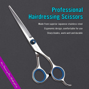 Stainless Steel Hair Cutting Scissors 6.5 Inch Hairdressing Razor Shears Professional Salon Barber Haircut Scissors, One Comb Included, Home Use for Man Woman Adults Kids Babies