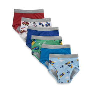 Hanes boys Potty Trainer Underwear 6-Pack 4T Briefs - Blue/Print Assorted - 6 Pack