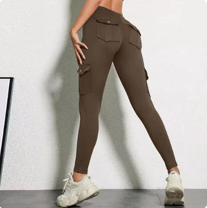 High Elastic Fitness Workwear Pants with Pockets for Women