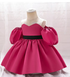 Party Festival Costumes Girls Puff Sleeve Baptism Dress