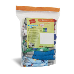 Hanes boys Potty Trainer Underwear 6-Pack 4T Briefs - Blue/Print Assorted - 6 Pack