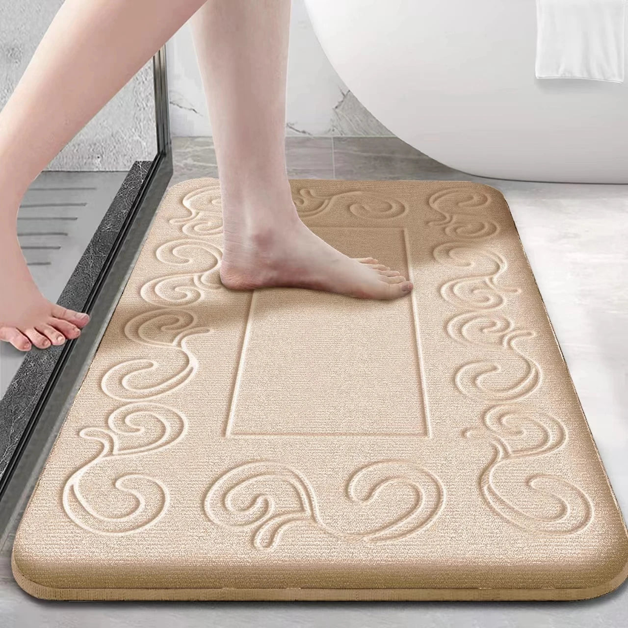 Water Absorbent Non-Slip Memory Foam Bathroom Mat