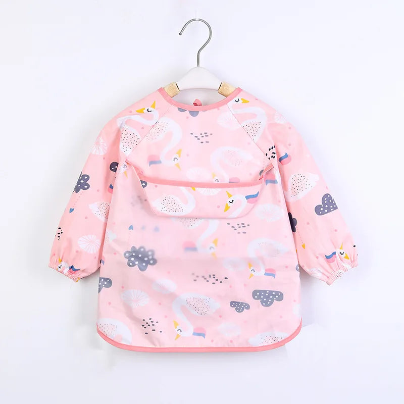 Baby Kids Long Sleeve Scarf Waterproof Apron